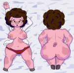  absurd_res afro anthro big_breasts big_butt body_pillow breasts butt chubby_female dakimakura_design dakimakura_pillow domestic_pig female female/female food hair hi_res humanoid looney_tunes mammal meat mrdannyboy pillow pork porky_pig slightly_chubby solo suid suina sus_(pig) warner_brothers 