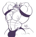  2022 abs anthro areola biceps big_muscles biped clothing digital_media_(artwork) lucario male muscular navel nintendo nipples pecs pok&eacute;ball pok&eacute;mon pok&eacute;mon_(species) simple_background solo turquoize_art underwear video_games 