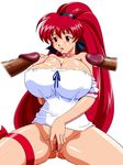  akira_(viper) bad_id bad_pixiv_id bottomless bow breasts bukkake censored choker cleavage covered_nipples cum cum_in_mouth cum_on_body cum_on_breasts cum_on_upper_body ejaculation facial hair_ribbon huge_breasts kikumi_kazuki long_hair masturbation multiple_penises no_bra penis pointless_censoring ponytail pussy pussy_juice red_eyes red_hair ribbon sitting solo spread_legs spread_pussy strapless sweat thigh_strap tongue tubetop very_long_hair viper viper_v16 