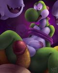 2019 anthro anthro_on_anthro balls boo bound bowser erection green_yoshi humanoid_penis imminent_sex koopa male male/male mario_bros nintendo nude nurinaki penis questionable_consent scalie smile solo_focus teeth uncut video_games wide_eyed yoshi 