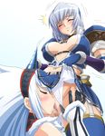  2girls armor asuru_(armor) bangs belt beltbra blue_eyes blue_hair blue_legwear blush bracer breasts breasts_apart choker close-up closed_eyes clothed_sex covered_nipples cunnilingus detached_sleeves elbow_gloves embarrassed face fantasy from_below fur_trim garter_straps gloves goridou gradient gradient_background groin hairband hand_on_thigh happy_sex horn kirin_(armor) lace large_breasts licking lifted_by_self long_hair midriff monster_hunter multiple_girls navel no_bra open_clothes open_shirt oral panties panties_aside pleated_skirt profile pussy pussy_juice saliva shirt short_hair sidelocks skirt skirt_lift smile standing strap thighhighs tongue trembling turtleneck underwear white_hair white_panties wince yuri 