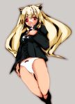  blonde_hair cum long_hair original panties red_eyes repair solo underwear 