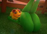  3d_(artwork) breasts digital_media_(artwork) elemental_creature elemental_humanoid eyewear female flora_fauna flower genitals green_body hi_res humanoid legs_up not_furry nude plant plant_humanoid pussy redrainsfm solo sunflower sunglasses 