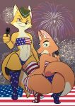  4th_of_july absurd_res anthro diane_foxington dreamworks hi_res lt._fox_vixen squirrel_and_hedgehog tagme the_bad_guys thick_thighs united_states_of_america 