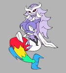  absurd_res anthro arthropod big_breasts breasts bright_colors carapace crustacean curvy_figure darksilvania fak&eacute;mon fangs fangs_bared fin hi_res isopod_humanoid isopoda looking_at_viewer malacostracan marine mermaid_position mermaid_tail midriff navel nintendo parascylla parasite pok&eacute;mon pok&eacute;mon_(species) pupils red_eyes simple_background slit_pupils solo tail_fin video_games 
