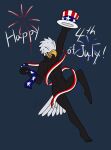  2019 4th_of_july 5_toes absurd_res accipitrid accipitriform anthro avian bald_eagle barefoot biped bird breasts brown_body brown_feathers clothing convenient_censorship digital_media_(artwork) eagle english_text eyes_closed feathers feet female fireworks happy hat headgear headwear hi_res holding_headgear holding_object howler951753 nude open_mouth open_smile plantigrade sea_eagle signature simple_background smile solo tail_feathers text toes white_body white_feathers 