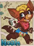  anthro baby beverage coffee diaper dinosaur domestic_ferret gremlin hi_res hyper infantilism mammal marci_mcadam mustela mustelid musteline nonbinary_(lore) playing pull pull-ups reptile running scalie solo thief toddler true_musteline ups young 