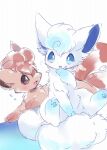  3_toes alolan_form alolan_vulpix ambiguous_gender blep blue_eyes blue_inner_ear blue_pawpads brown_body brown_ears brown_eyes brown_fur brown_inner_ear brown_inner_ear_fluff canid canine colored cute_fangs digital_media_(artwork) duo feet feral fluffy fluffy_chest fluffy_tail front_view fur head_tuft hi_res hindpaw inner_ear_fluff kemono looking_at_another mammal monotone_body monotone_ears monotone_fur monotone_tail multi_tail multicolored_body multicolored_fur nintendo open_mouth pawpads paws pink_pawpads pok&eacute;mon pok&eacute;mon_(species) pupils red_body red_fur red_tail regional_form_(pok&eacute;mon) simple_background sitting suppainu toeless_(marking) toes tongue tongue_out tuft two_tone_body two_tone_fur video_games vulpix white_background white_body white_ears white_fur white_inner_ear_fluff white_pupils white_tail 