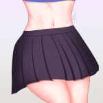  1girl berkee close-up highres midriff non-web_source original pleated_skirt self_upload signature skirt solo stomach thighs 