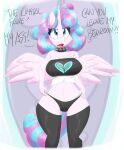  absurd_res aged_up blue_eyes clothing collar equid equine eyelashes female flurry_heart_(mlp) flutterthrash friendship_is_magic hasbro hi_res horn legwear mammal my_little_pony navel panties pink_body spiked_collar spikes underwear wide_hips winged_unicorn wings 
