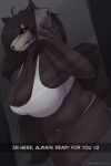  anthro big_breasts big_tail black_hair black_sclera bone breasts canid canine canis caption cellphone chubby_female cleavage clothed clothing english_text female hair harnny hi_res huge_breasts long_hair looking_at_viewer mammal midriff mirror_selfie phone scp-1471 scp-1471-a scp_foundation selfie skull skull_head smartphone solo text underwear watermark wolf 