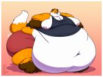  2021 anthro batspid2 belly belly_overhang big_belly big_butt blush bodily_fluids bottomwear butt canid canine chubby_cheeks clothing digital_media_(artwork) fox hi_res hyper hyper_belly love_handles male mammal max_(batspid2) morbidly_obese morbidly_obese_anthro morbidly_obese_male navel nipples obese obese_anthro obese_male overweight overweight_anthro overweight_male shirt simple_background small_clothing solo sweat sweatdrop tank_top thick_thighs topwear wide_hips 