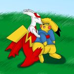  1:1 absurd_res duo female hi_res latias latiass_(character) legendary_pok&eacute;mon male male/female nintendo pikachu pok&eacute;mon pok&eacute;mon_(species) video_games 