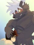  abs anthro anthro_dominating_human anthro_penetrating anthro_penetrating_human balls bandaid_protagonist_(tas) big_dom_small_sub black_body black_fur bodily_fluids brown_hair canid canine canis domestic_dog dominant dominant_anthro dominant_male duo fur genital_fluids genitals grin hair hi_res human human_on_anthro human_penetrated huruyoki interspecies larger_anthro larger_male lifewonders looking_pleasured male male/male male_penetrated male_penetrating male_penetrating_male mammal muscular muscular_anthro muscular_male nipples nude oral oral_penetration pecs penetration penis precum protagonist_(tas) sex size_difference smaller_human smaller_male smaller_penetrated smile submissive submissive_human submissive_male tadatomo tokyo_afterschool_summoners video_games white_hair 
