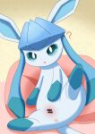  anus blue_body censored eeveelution female feral genitals glaceon hi_res looking_at_viewer nintendo pok&eacute;mon pok&eacute;mon_(species) pussy solo spread_legs spreading video_games 