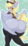  absurd_res anthro anthrofied big_butt blonde_hair butt derpy_hooves_(mlp) equid equine female friendship_is_magic genitals gunya hair hasbro hi_res huge_butt mammal my_little_pony pegasus pussy solo wings 