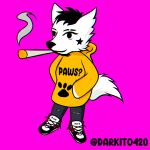  1:1 anthro canid canine canis darkito darkito420 deltarune hi_res male mammal meme_pose ralsei ralsei_smoking_blunt simple_background smile smoking solo undertale_(series) video_games wolf 