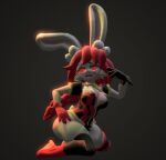  3d_(artwork) anthro breasts clothed clothing digital_media_(artwork) female fur hair humanoid in_heat_(game) lagomorph leporid mammal open_mouth poppi_(in_heat) rabbit simple_background smile solo spider26 video_games 