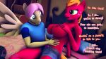  3d_(artwork) anthro anthrofied big_breasts big_macintosh_(mlp) breasts clothed clothing crossgender digital_media_(artwork) equid equine female fluttershy_(mlp) friendship_is_magic ftm_crossgender hi_res male male/female mammal mtf_crossgender my_little_pony senthaurekmern topless 