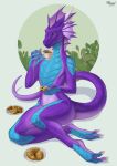  anthro beverage cookie digital_media_(artwork) dragon female food hi_res maaia pastries scales scalie solo tea 