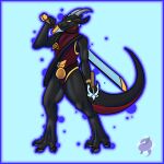  absurd_res capcom dragon hi_res horn kyain male monster_hunter ninja pose solo solo_focus video_games warrior 
