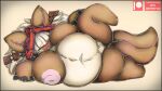  anthro belly big_belly big_breasts blush bodily_fluids breasts brown_body brown_fur clothing curvy_figure digital_media_(artwork) female fur genitals hair lagomorph leporid made_in_abyss mammal nanachi narehate neo_geppetto nipples nude open_mouth overweight overweight_female pussy rabbit simple_background slightly_chubby smile solo text thick_thighs white_hair wide_hips yellow_eyes young 