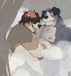  anthro bathroom canid canine canis caught domestic_dog duo embrace hi_res male male/male mammal muscular muscular_anthro muscular_male nipples nude pecs sex tongue tongue_out whireds 
