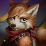  1:1 2021 ailurid anthro black_nose blurred_background clothed clothing digital_media_(artwork) fur green_eyes hair hi_res male mammal open_mouth orange_body orange_fur orange_hair red_panda solo teeth tongue waynlag whiskers 