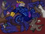  anthro aurelion_sol_(lol) big_feet bone chastity_device dragon duo facial_piercing feet feet_on_balls fetishame foot_fetish foot_focus foot_grab foot_lick foot_on_face foot_play footjob gold_(metal) gordon_the_otter hair hi_res highlights_(coloring) hindpaw huge_feet hyper hyper_feet league_of_legends licking lutrine male male/male mammal membrane_(anatomy) mustelid nose_piercing paws piercing purple_hair riot_games septum_piercing sex size_difference skull skull_head tongue tongue_out video_games webbed_feet webbed_hands 