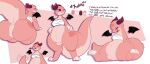  belly big_belly big_butt butt dragon female feral floating_wings fluffy horn model_sheet muggsart solo stats thick_thighs 