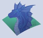  2022 ambiguous_gender blue_eyes digital_media_(artwork) dragon ferrety-lixciaa headshot_portrait hi_res portrait simple_background smile spines 