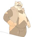  2022 anthro belly big_belly bulge clothing domestic_pig gloves handwear hi_res humanoid_hands inunoshippo kemono male mammal mask overweight overweight_male skinsuit solo suid suina sus_(pig) tight_clothing 