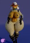  2022 3d_(artwork) 5_fingers absurd_res animatronic anthro areola big_breasts bovid breasts brown_areola brown_nipples caprine digital_media_(artwork) female feversfm fingers genitals hi_res machine mammal nipples pussy robot sha_(twf) sheep solo the_walten_files thick_thighs 