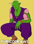  alien antennae_(anatomy) dragon_ball frown green_body hi_res humanoid_pointy_ears male muscular namekian piccolo purico solo 