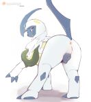  2022 absol animal_genitalia animal_pussy anus black_body canine_pussy female feral fur genitals hi_res imgonnaloveyou looking_at_viewer looking_back looking_back_at_viewer multicolored_body nintendo open_mouth pok&eacute;mon pok&eacute;mon_(species) pussy red_eyes solo video_games white_body white_fur 