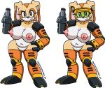  alternate_color anthro areola arm_cannon armor armwear big_breasts black_armwear black_clothing black_legwear breasts brown_eyes butt_from_the_front captainhornybotld clothing cosplay cream_the_rabbit e-104_epsilon eyelashes female fur genitals gun hand_on_hip hi_res ineffective_clothing lagomorph legwear leporid looking_at_viewer mammal mostly_nude navel nipples orange_armwear orange_clothing orange_legwear pink_areola pink_nipples pussy rabbit ranged_weapon sega shoulder_pads simple_background slightly_chubby solo sonic_the_hedgehog_(series) tan_body tan_fur thick_thighs unconvincing_armor visor weapon white_background white_body white_fur wide_hips yellow_armwear yellow_clothing yellow_legwear 