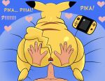  anthro anus ass_up bean_bag big_butt butt duo female female_focus female_penetrated fur genitals gloria_the_writer hi_res human human_on_anthro interspecies male male/female male_penetrating male_penetrating_female mammal nintendo nintendo_switch nude penetration penis pikachu pok&eacute;ball pok&eacute;ball_insertion pok&eacute;mon pok&eacute;mon_(species) pok&eacute;philia rear_view rodent simple_background solo text thick_thighs vaginal vaginal_penetration video_games wide_hips yellow_body yellow_fur 