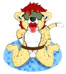  absurd_res alpha_channel anthro arty_(midnightmeowth) bdsm blindfold cheetah felid feline hi_res male mammal midnightmeowth open_mouth rope simple_background solo transparent_background 