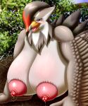  anthro areola avian beak big_breasts bird blush bodily_fluids breasts feathers female fur gotobeido hi_res huge_breasts lactating mammal nintendo nipples nude pink_areola pink_nipples pok&eacute;mon pok&eacute;mon_(species) smile solo staraptor video_games 