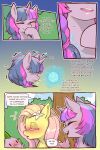  blush cold-blooded-twilight comic dialogue dragon energy equid equine eyes_closed female fluttershy_(mlp) friendship_is_magic hair hasbro hi_res horn mammal my_little_pony pink_hair spike_(mlp) twilight_sparkle_(mlp) unicorn 
