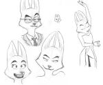  absurd_res anthro black_lips canid canine clothed clothing dancing diane_foxington dreamworks dress efradraws eyebrows eyewear female fox glasses graphite_(artwork) hi_res lips mammal pencil_(artwork) sketch sketch_page smile smug suit the_bad_guys thick_eyebrows traditional_media_(artwork) 