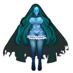  absurd_res anthro armless avian big_breasts blue_body blue_monday breasts chroma_(famwammer) cloak clothing elemental_creature famwammer female fishnet fishnet_legwear fruitloop-chan ghost hi_res ice legwear lingerie magic_user scarf solo spirit thigh_highs witch 
