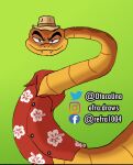  absurd_res aloha_shirt anthro clothed clothing digital_drawing_(artwork) digital_media_(artwork) dreamworks efradraws eyebrows fangs hat headgear headwear hi_res male mr._snake_(the_bad_guys) pattern_clothing pattern_shirt pattern_topwear reptile scalie shirt snake solo spots spotted_body the_bad_guys thick_eyebrows topwear 