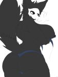  2021 absurd_res aleak_r anthro big_breasts big_butt black_body black_fur breasts butt changed_(video_game) clothed clothing digital_drawing_(artwork) digital_media_(artwork) english_text female flat_colors fur hair hi_res huge_breasts huge_butt huge_thighs looking_at_viewer looking_back mammal nipples puro_(changed) questionable_consent signature simple_background small_waist solo text thick_thighs url video_games watermark wide_hips 
