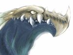  blue_body blue_scales detailed doneru dragon fangs feral grey_body grey_scales headshot_portrait hi_res horn portrait scales scalie sharp_horn sharp_teeth simple_background solo teeth 