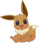  3_fingers 3_toes alpha_channel ambiguous_gender black_eyes black_nose eevee feet feral fingers furyraptor23 hi_res inner_ear_fluff nintendo open_mouth pawpads paws pok&eacute;mon pok&eacute;mon_(species) simple_background sitting solo toes tongue transparent_background tuft video_games 