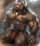  anthro bovid bovine clothed clothing collar facial_piercing hi_res horn hypnosis hypnotic_eyes looking_at_viewer male mammal mind_control muscular muscular_anthro muscular_male nose_piercing nose_ring partially_clothed physen piercing ring_piercing scar solo tattoo 