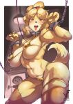  &lt;3 &lt;3_eyes 2022 absurd_res animal_crossing anthro anthro_focus bdsm big_breasts bikini blonde_hair blush bodily_fluids bondage bound breasts canid canine canis caught chain clothed clothing collar cuff_(restraint) domestic_dog drooling duo female female_focus fur hair hi_res human iepelppa isabelle_(animal_crossing) kemono leash legwear looking_at_viewer mammal navel nintendo nipple_outline restraints saliva shih_tzu solo_focus swimwear thigh_highs tongue tongue_out toy_dog video_games villager_(animal_crossing) white_body white_fur yellow_body yellow_fur 
