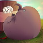  1:1 2022 anthro belly belly_expansion belly_inflation belly_squish big_belly black_nose blue_pawpads brown_body brown_fur cooper_(doctorotterface) digital_media_(artwork) expansion fuel_gauge fur hair hi_res hose hose_in_mouth hose_inflation hyper hyper_belly implied_popping inflation lutrine male mammal markings mustelid oskar614 pawpads river_otter solo squish tail_markings thought_bubble 