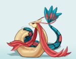  ambiguous_gender feral glistening glistening_body meziro001 milotic nintendo open_mouth pok&eacute;mon pok&eacute;mon_(species) red_eyes serpentine simple_background solo video_games 